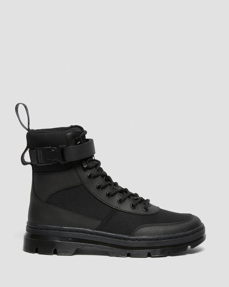 Men's Dr Martens Combs Tech Poly Ankle Boots Black | AU 440GSO